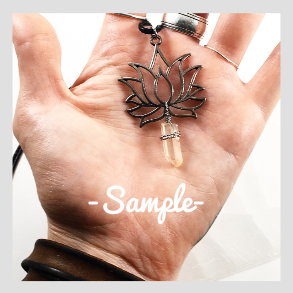 Lemurian Lotus Crystal Pendant - Picture 4 of 4